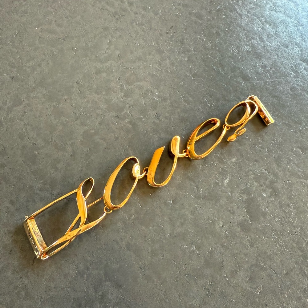 NEW Vintage Y2K Juicy Couture LOVE Wrap Bracelet Gold RARE - Picture 4 of 6